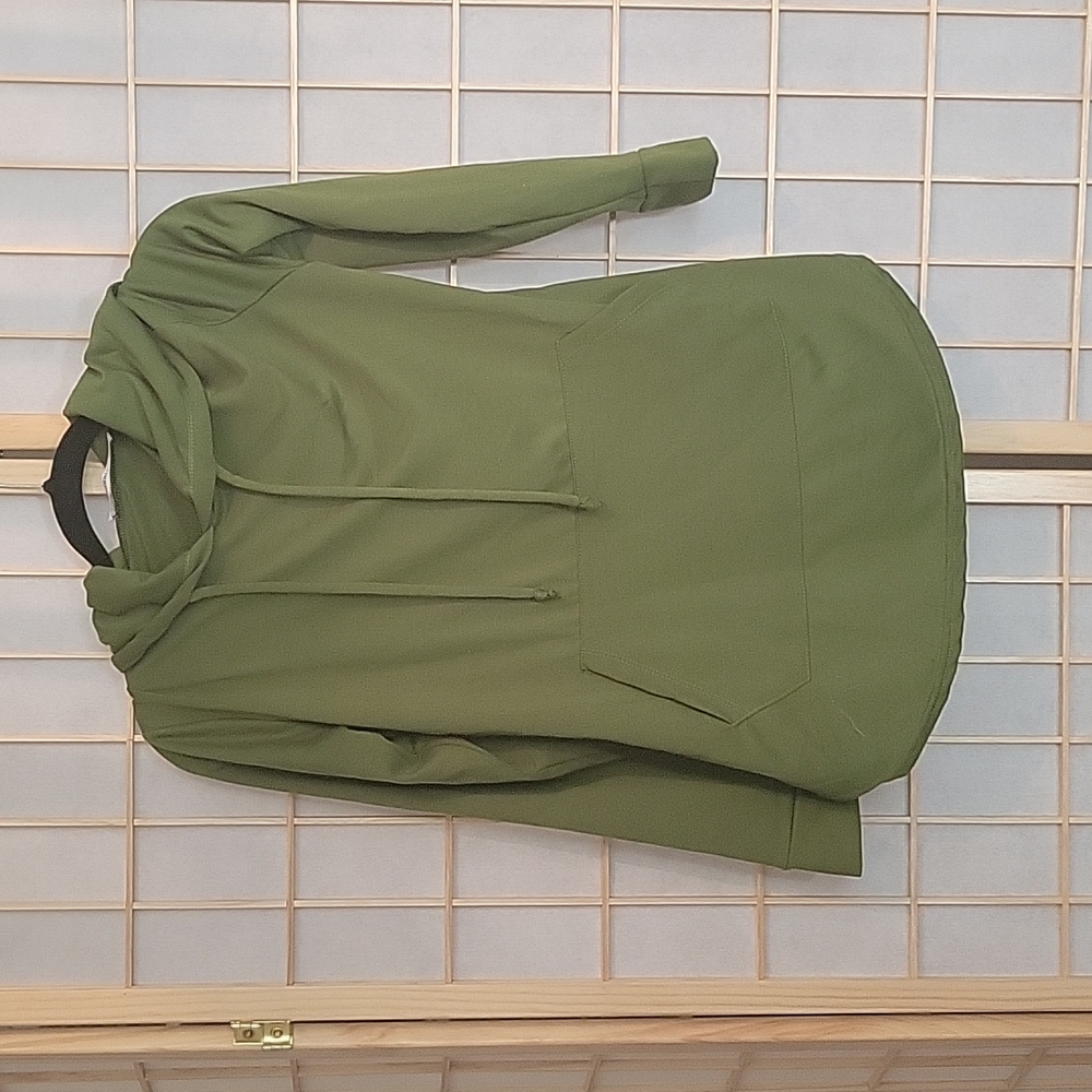Green sweater with hood